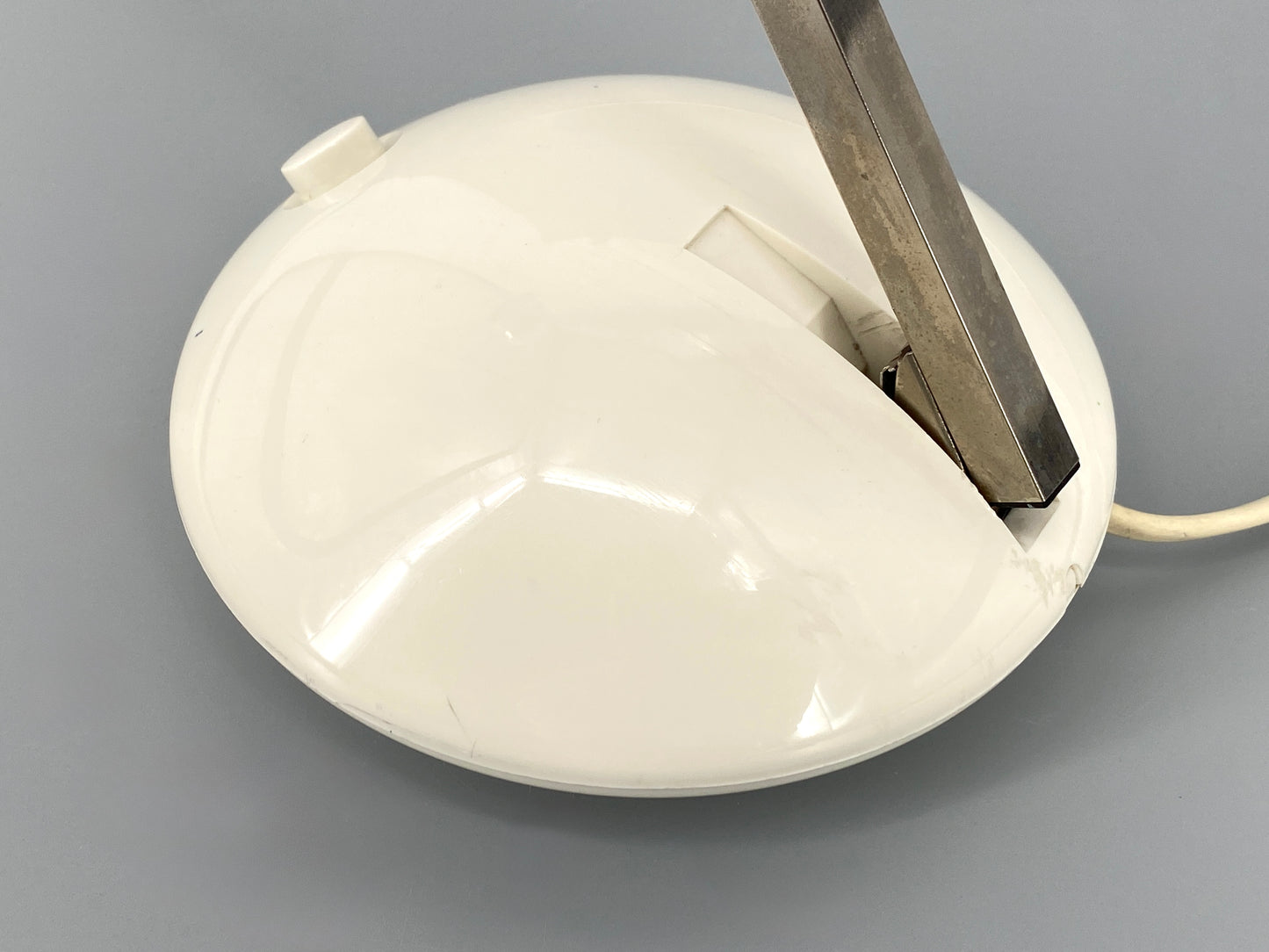 Verstellbare, weiße Tischlampe mit Teleskoparm von Eichhoff-Werke, Deutschland 70er