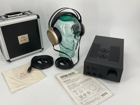 Kopfhörer "SR007 MK1" von STAX mit dem dazugehörigem Röhren-Vorverstärker und Verlängerungskabel