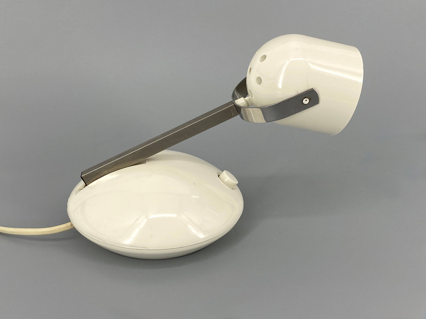 Verstellbare, weiße Tischlampe mit Teleskoparm von Eichhoff-Werke, Deutschland 70er
