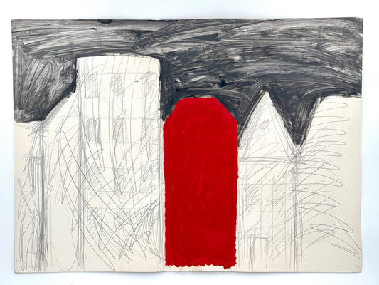 Mischtechnik-Gemälde aus der Serie "Proposition of Berlin Painted Red" von Milan Knížák, 1979