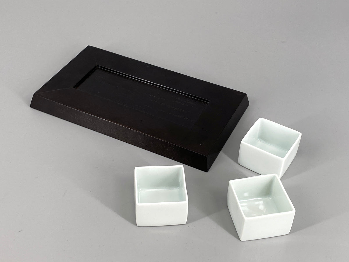 quadratische Schalen und Streuer Set von Spin Ceramics aus Jingdezhen