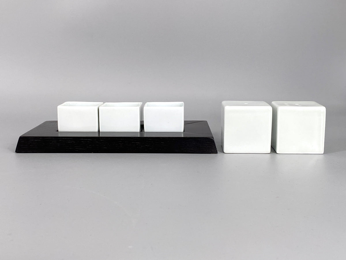 quadratische Schalen und Streuer Set von Spin Ceramics aus Jingdezhen