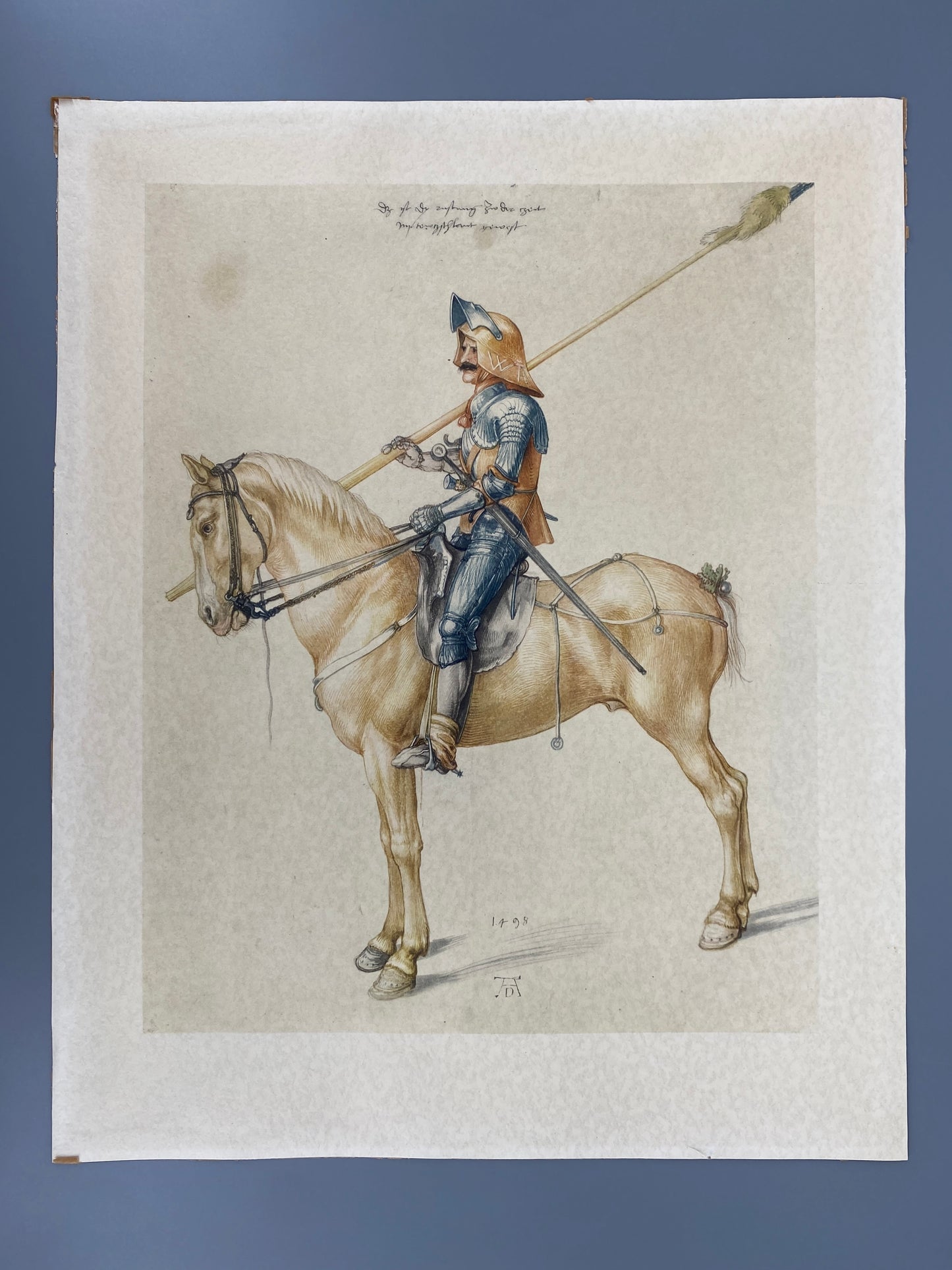 hochwertiger Kunstdruck von Albrecht Dürer: Studie eines Reiters, 1498