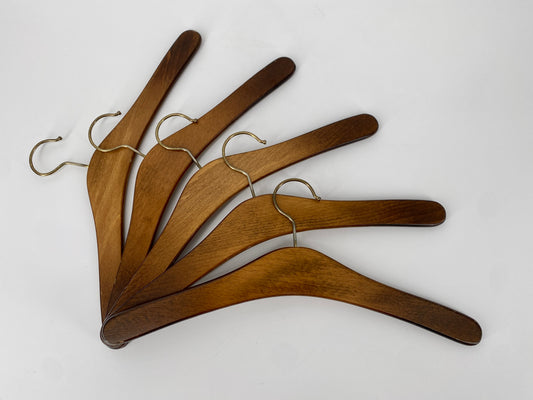 5 stabile Kleiderbügel aus Holz, Vintage