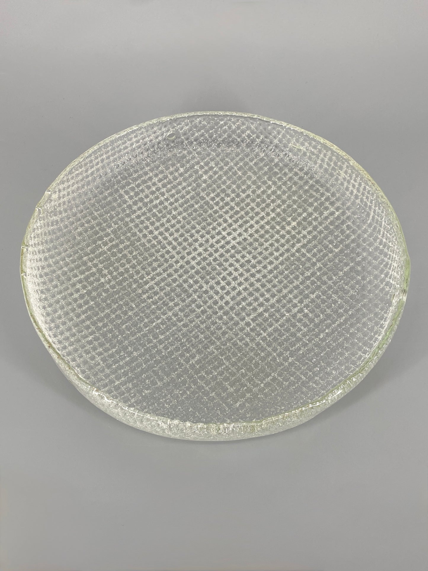 Deckenlampe / Plafoniere mit strukturiertem Glasschirm von Hillebrand Leuchten, Deutschland 60/70er Jahre