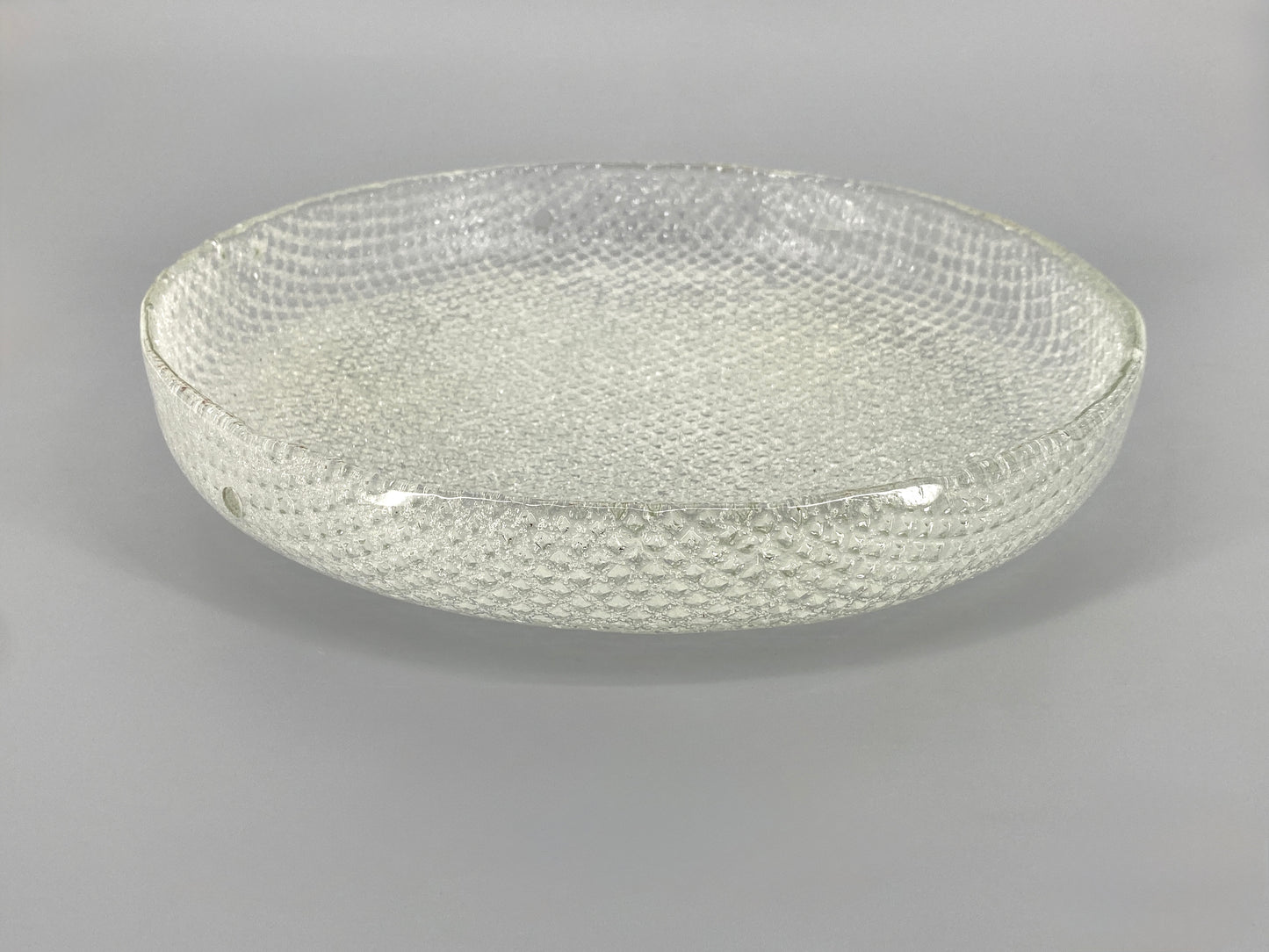Deckenlampe / Plafoniere mit strukturiertem Glasschirm von Hillebrand Leuchten, Deutschland 60/70er Jahre