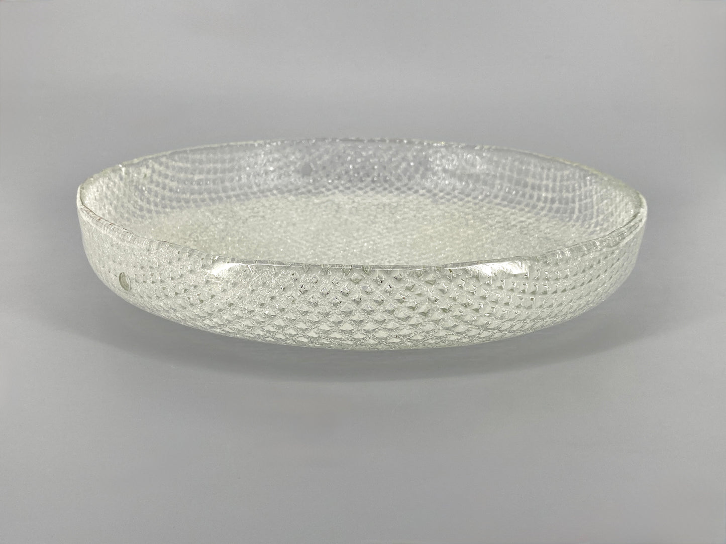 Deckenlampe / Plafoniere mit strukturiertem Glasschirm von Hillebrand Leuchten, Deutschland 60/70er Jahre