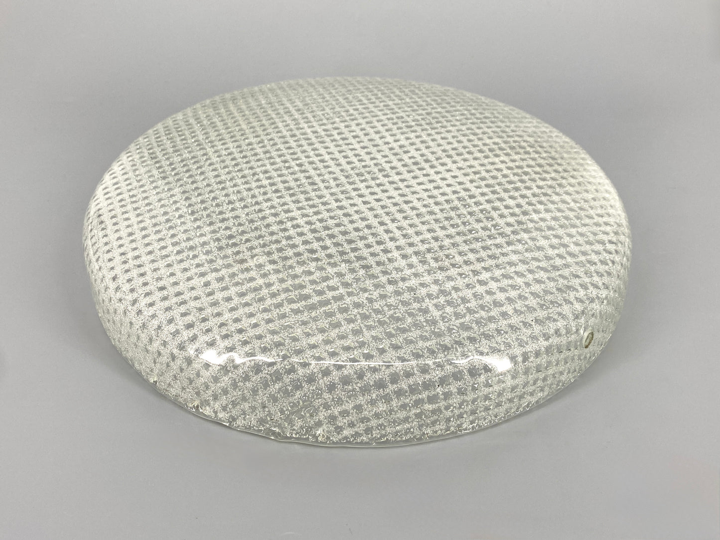 Deckenlampe / Plafoniere mit strukturiertem Glasschirm von Hillebrand Leuchten, Deutschland 60/70er Jahre