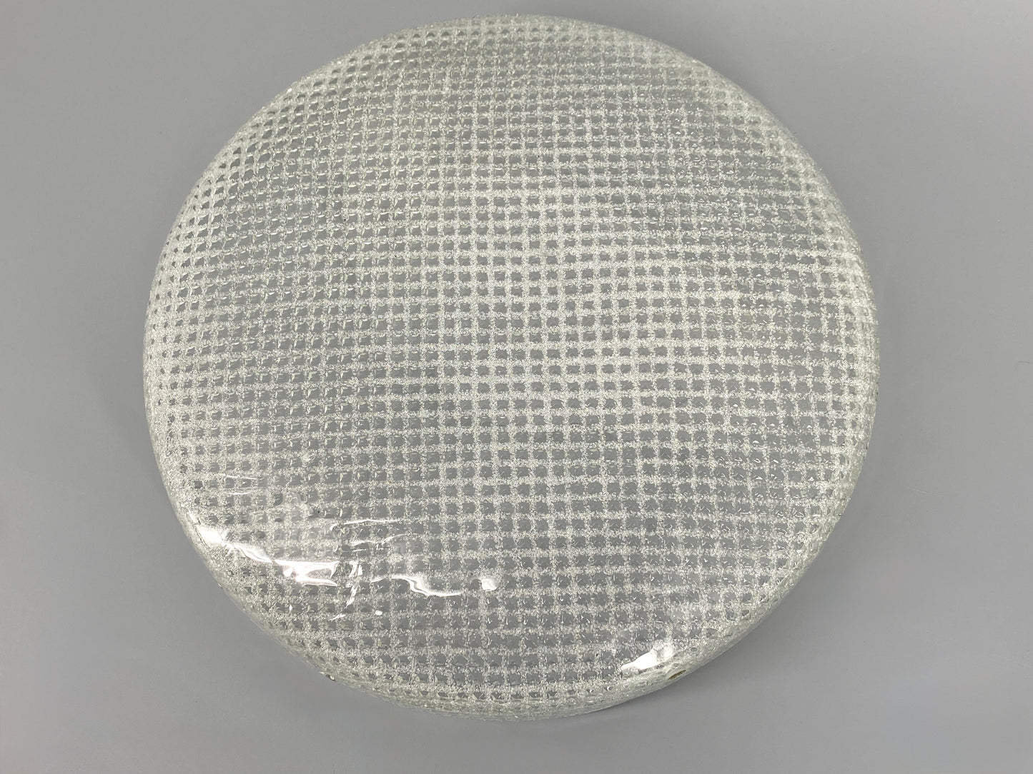 Deckenlampe / Plafoniere mit strukturiertem Glasschirm von Hillebrand Leuchten, Deutschland 60/70er Jahre