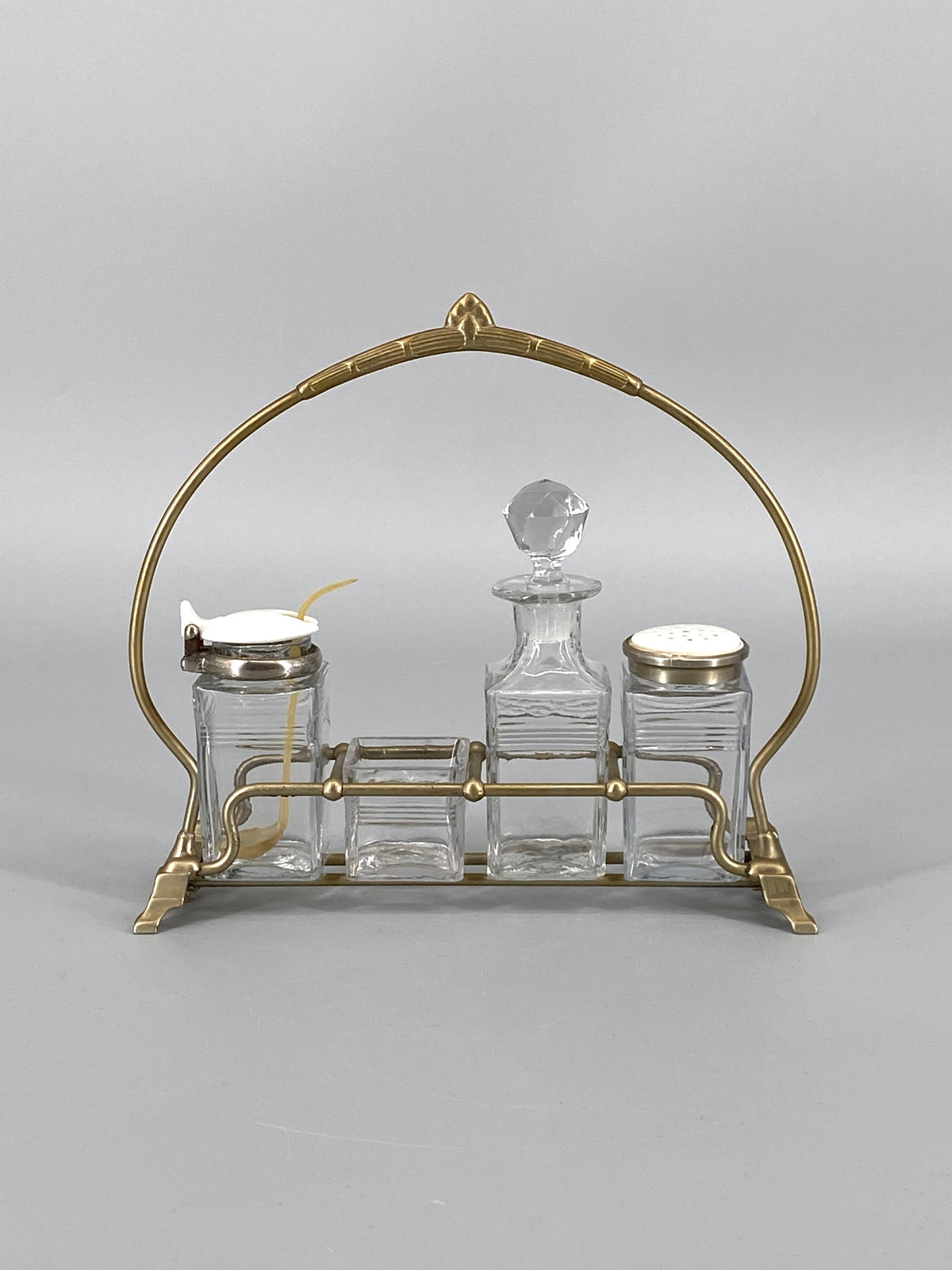 antike Menage / Gewürzständer aus Neusilber, Art Deco, Deutschland