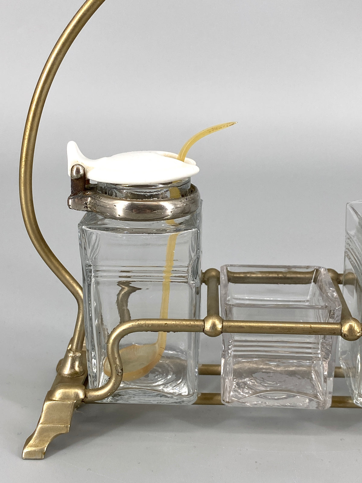 antike Menage / Gewürzständer aus Neusilber, Art Deco, Deutschland
