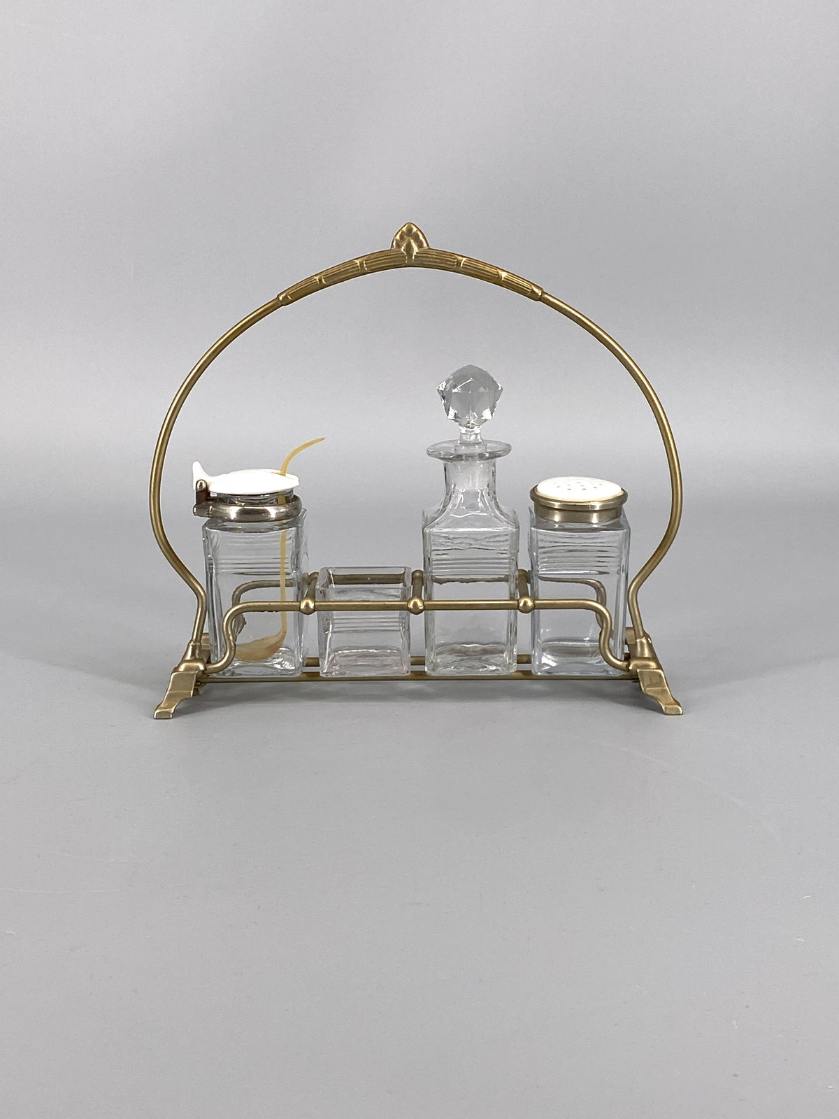 antike Menage / Gewürzständer aus Neusilber, Art Deco, Deutschland
