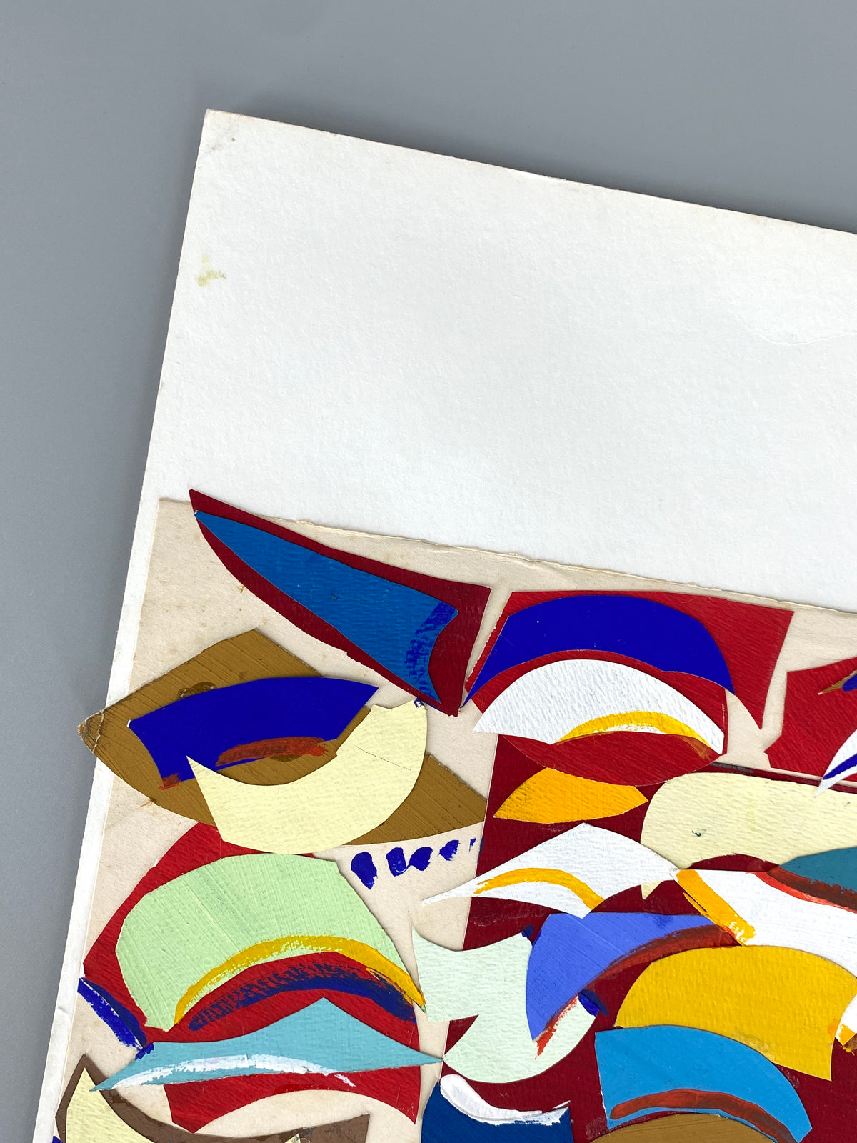 Dynamische Collage von Helmut Dittmann (1931–2000) mit Signatur und Nachlassstempel, 1989