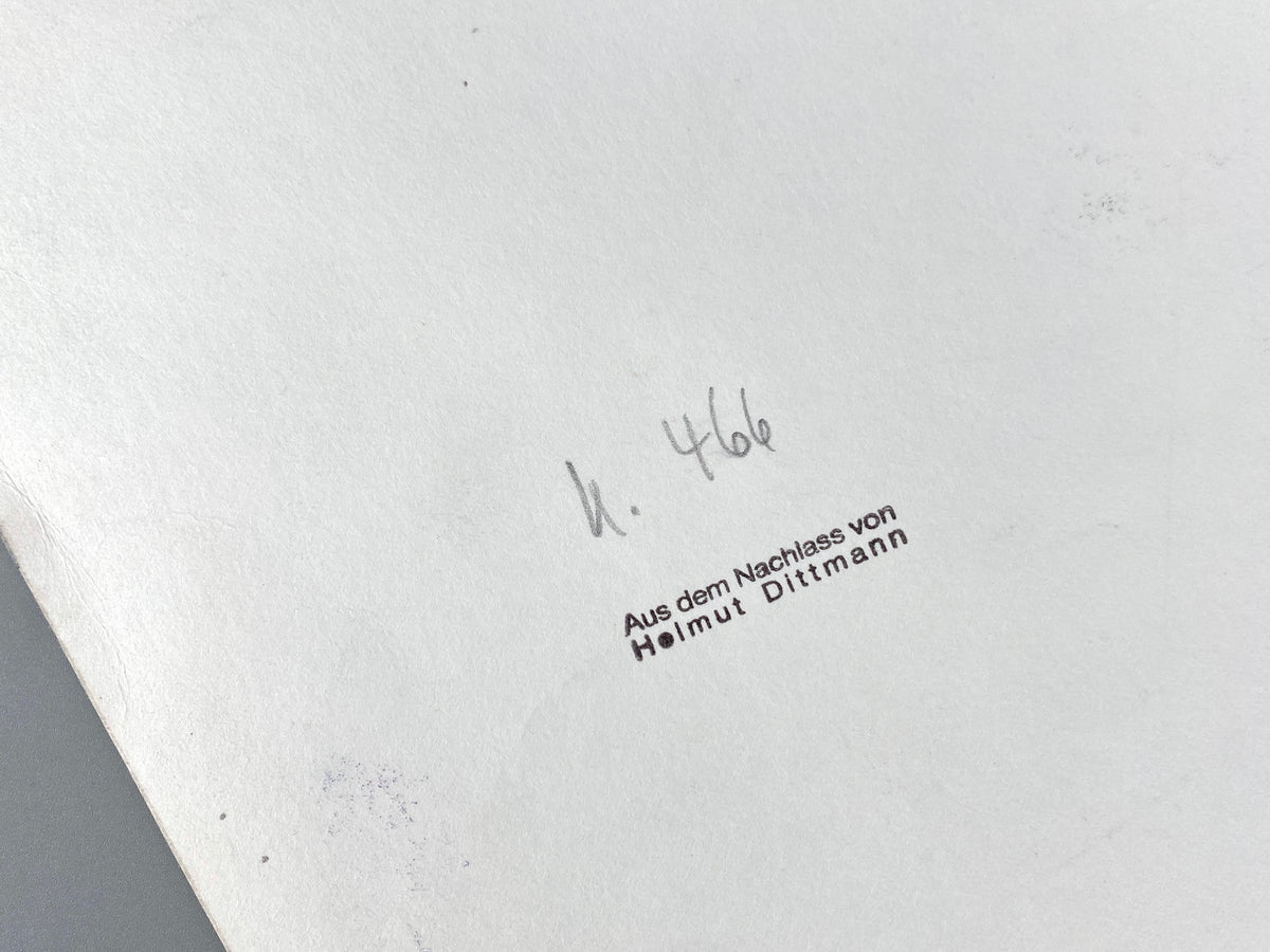 Dynamische Collage von Helmut Dittmann (1931–2000) mit Signatur und Nachlassstempel, 1989