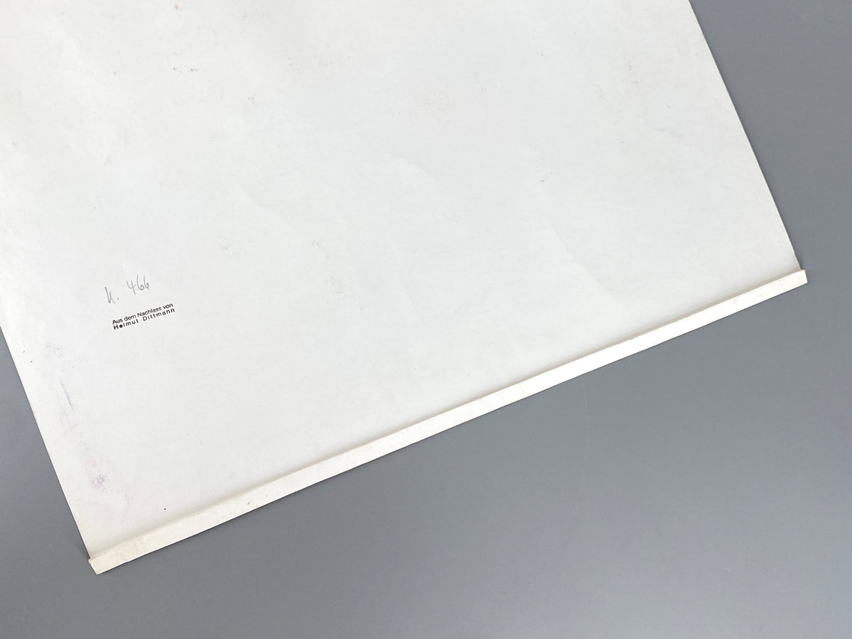 Dynamische Collage von Helmut Dittmann (1931–2000) mit Signatur und Nachlassstempel, 1989