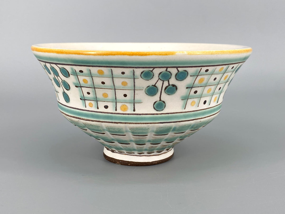 Handgemachte und farbig bemalte Studiokeramik-Schale von Geza Gorka (1894–1971), Ungarn, 60er Jahre