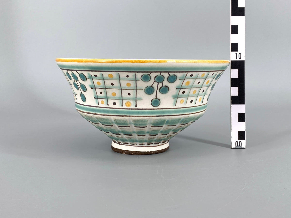 Handgemachte und farbig bemalte Studiokeramik-Schale von Geza Gorka (1894–1971), Ungarn, 60er Jahre