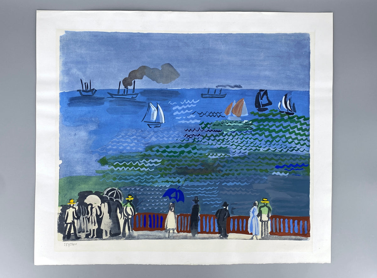 Nummerierte Farblithografie "La mer au Havre" mit Pochoir nach Raoul Dufy (1877–1953), Edition Euro Art, Wien