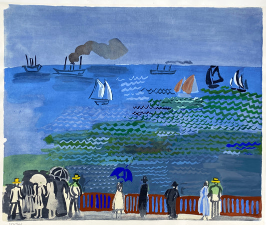 Nummerierte Farblithografie "La mer au Havre" mit Pochoir nach Raoul Dufy (1877–1953), Edition Euro Art, Wien
