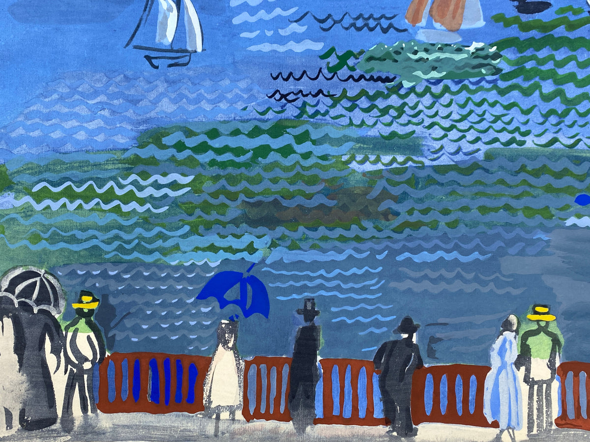 Nummerierte Farblithografie "La mer au Havre" mit Pochoir nach Raoul Dufy (1877–1953), Edition Euro Art, Wien