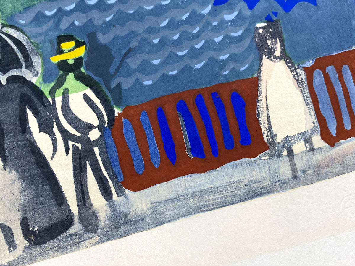 Nummerierte Farblithografie "La mer au Havre" mit Pochoir nach Raoul Dufy (1877–1953), Edition Euro Art, Wien