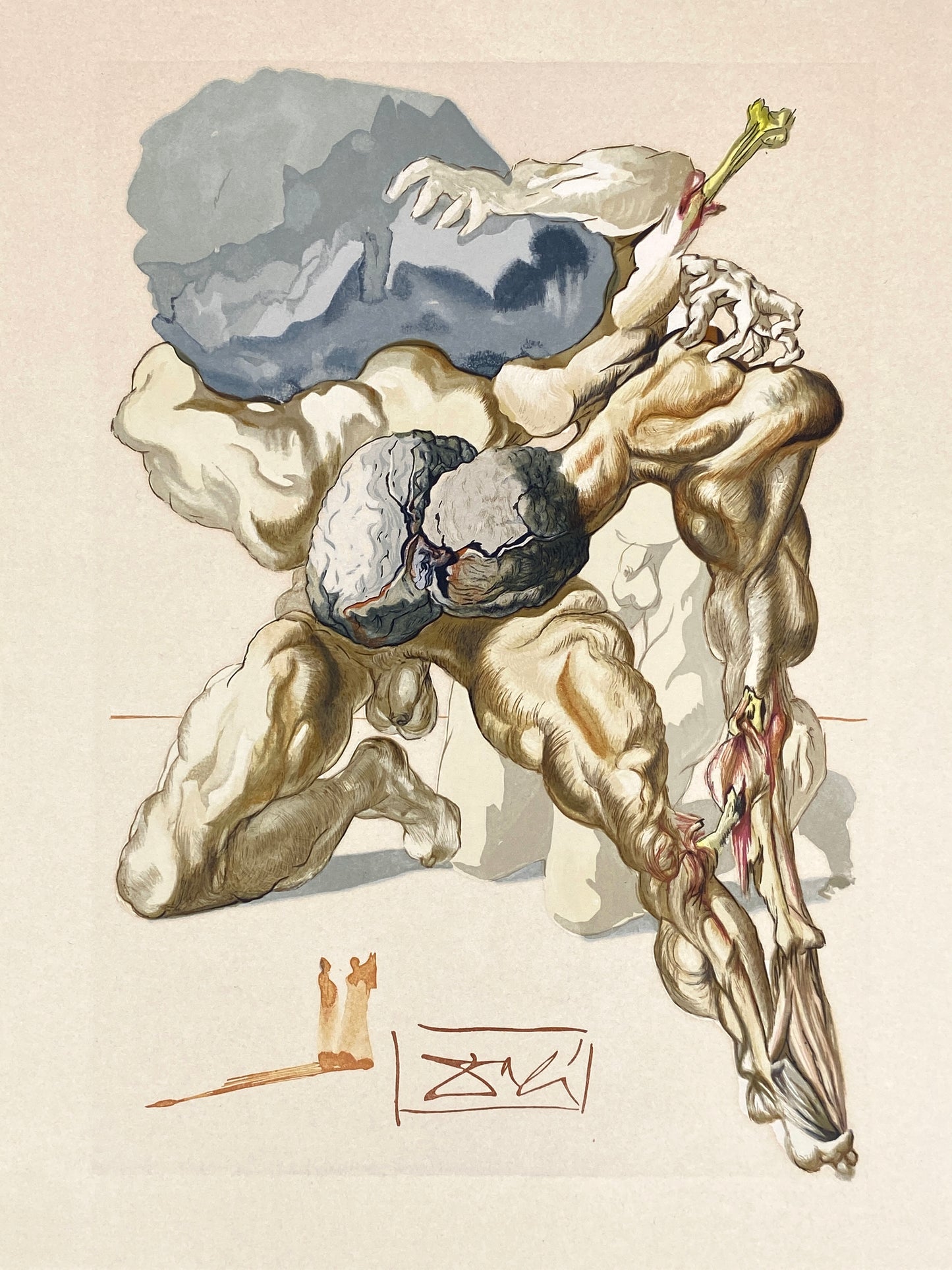 Holzstich von Salvador Dalí aus der Reihe „Göttliche Komödie“ nach dem Werk von Dante, Paris um 1959–1964