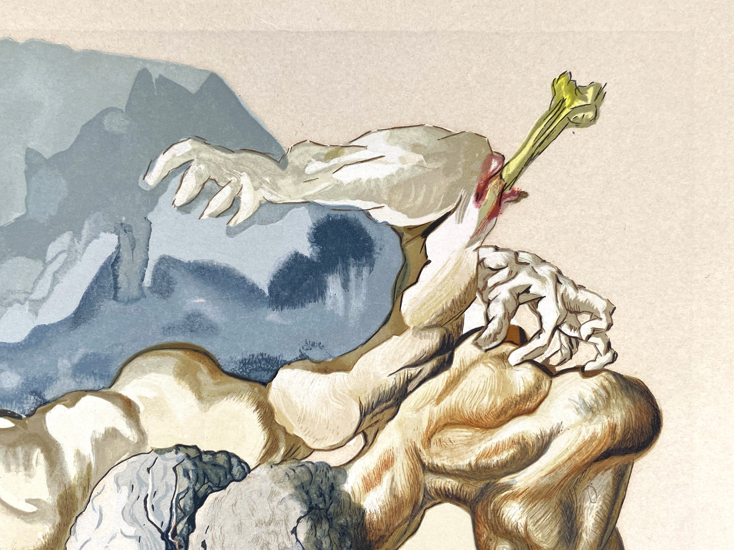 Holzstich von Salvador Dalí aus der Reihe „Göttliche Komödie“ nach dem Werk von Dante, Paris um 1959–1964