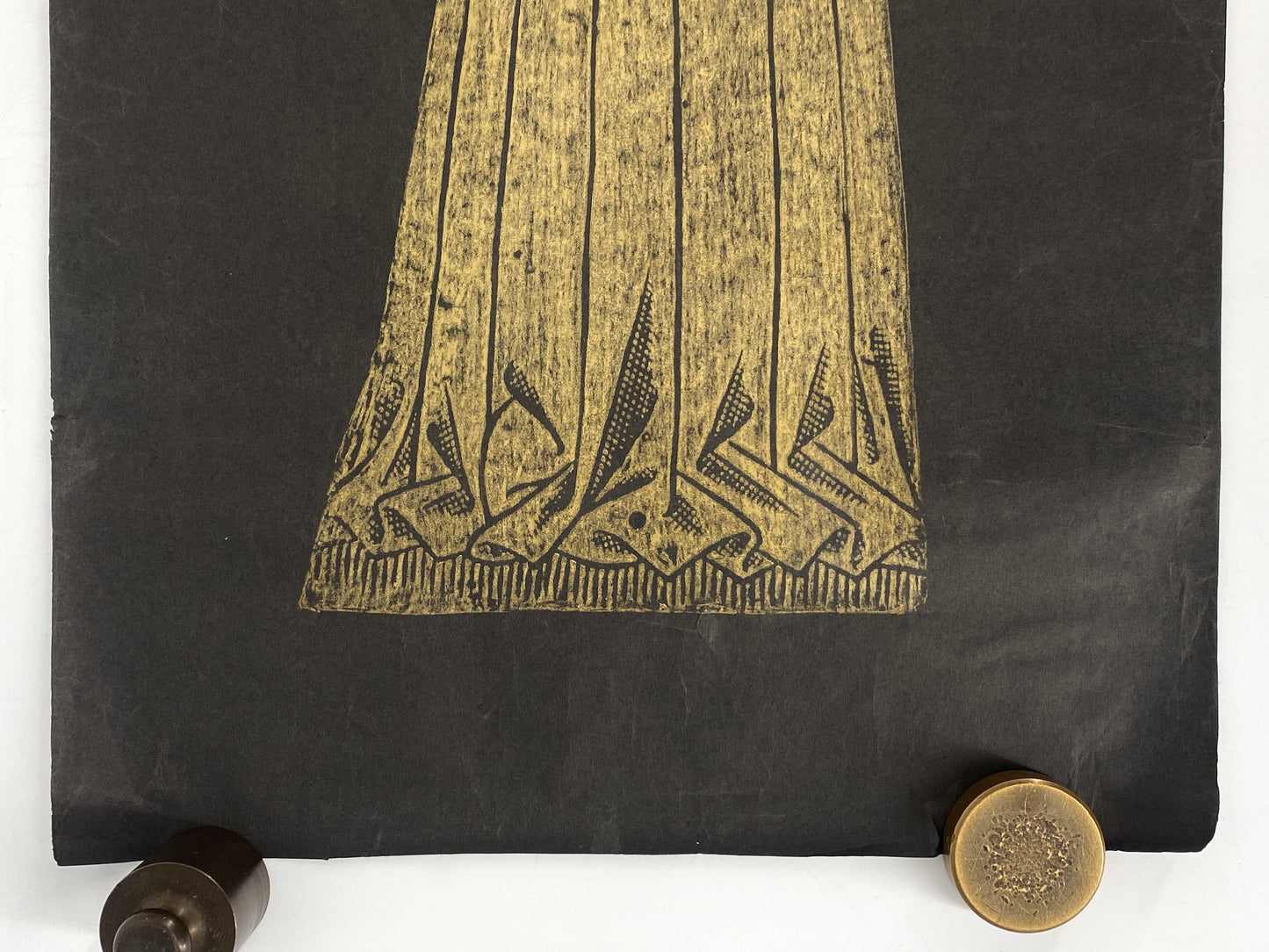 Frottage von einem mittelalterlichen Grabstein einer Frau, England 70er