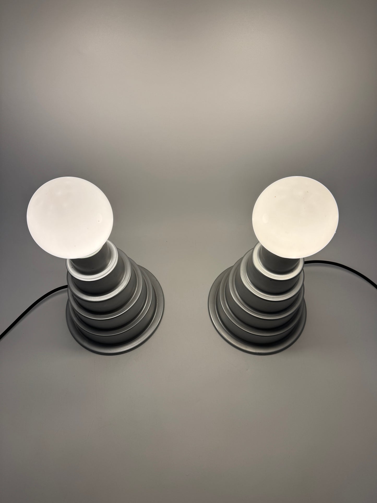 2x Tischlampe im Stufendesign, 70er Jahre