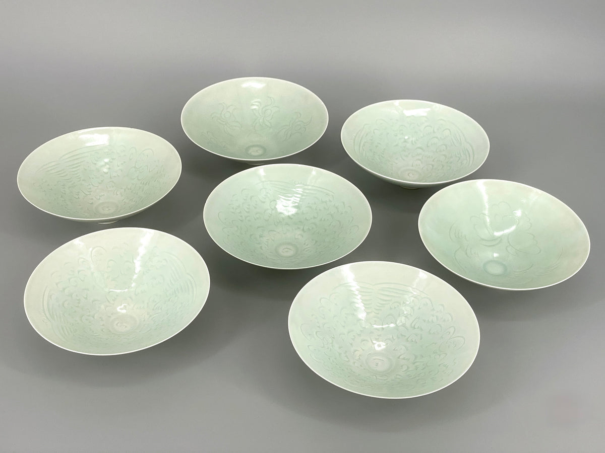 chinesische Qingbai Porzellan Schale, mit floralem Dekor