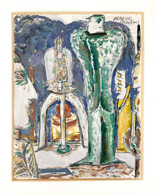 Acrylgemälde aus der Serie "Banlieue" von Paul Bader, alias PEBE, 1985