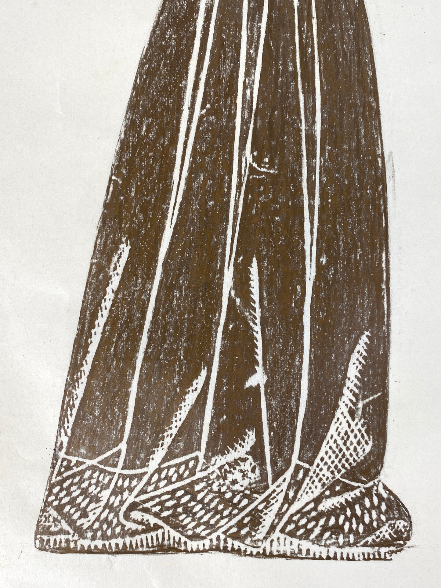 Frottage von einem mittelalterlichen Grabstein, England 70er