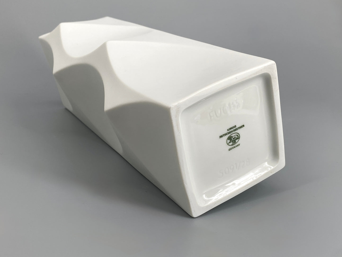 Op-Art Vase "Archais" von Heinrich Fuchs für Hutschenreuther, Biskuitporzellan, Deutschland 70er