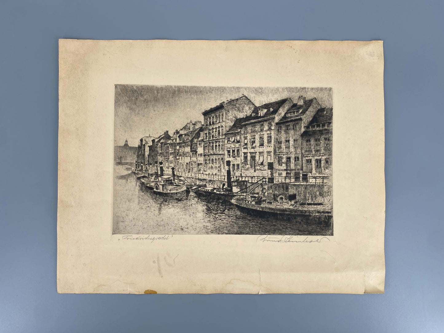Original Radierung von Bruno Reinhold "Friedrichsgracht", Deutschland, 1941