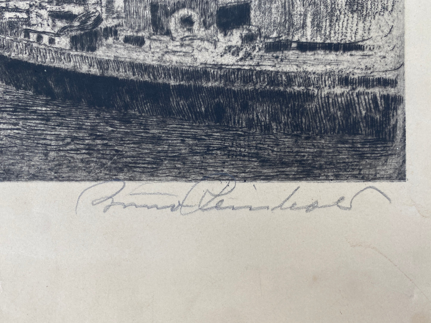 Original Radierung von Bruno Reinhold "Friedrichsgracht", Deutschland, 1941
