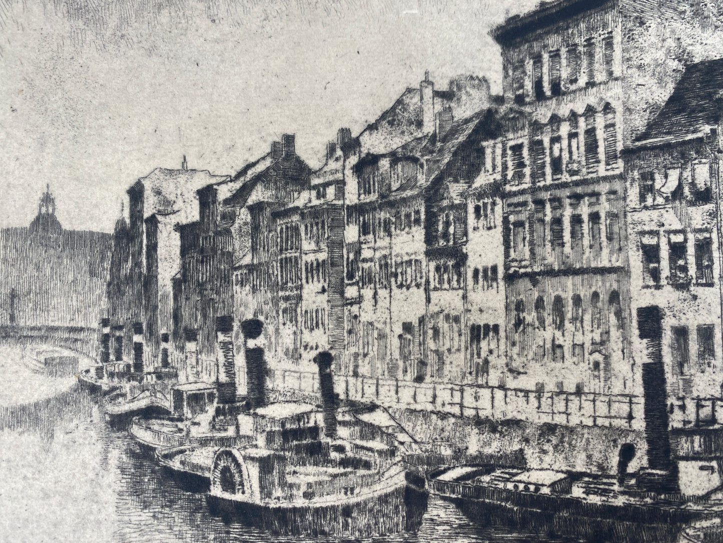 Original Radierung von Bruno Reinhold "Friedrichsgracht", Deutschland, 1941