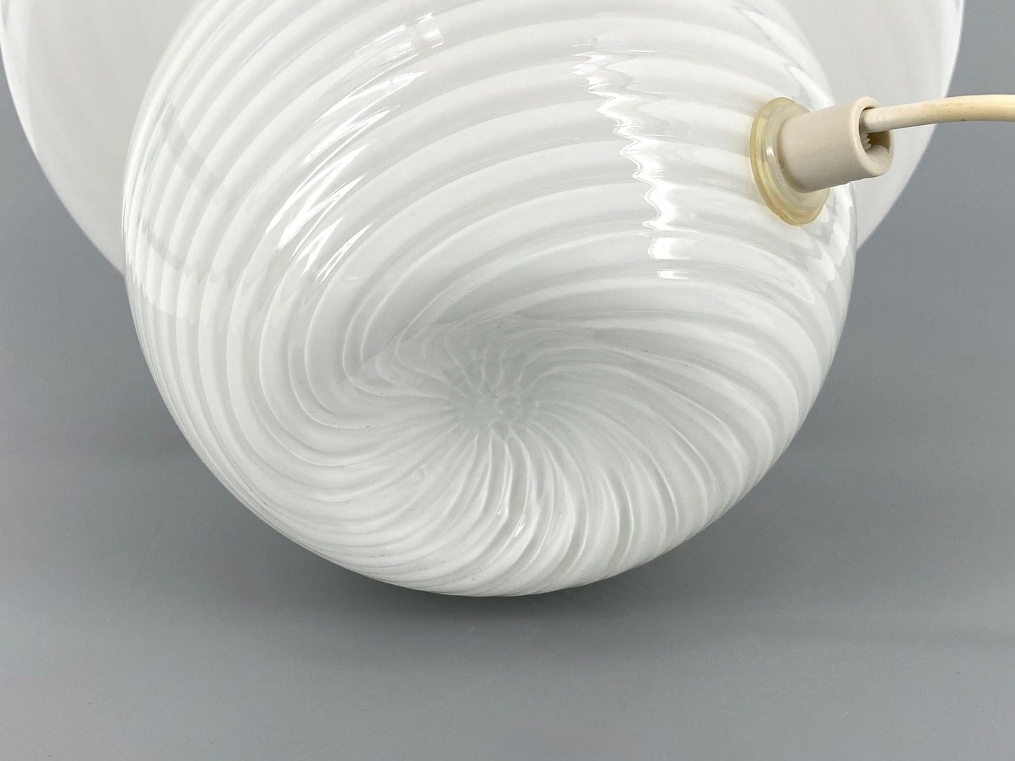 Pilzlampe aus Muranoglas mit weißen Streifen von Vetri, Italien, 1970er Jahre