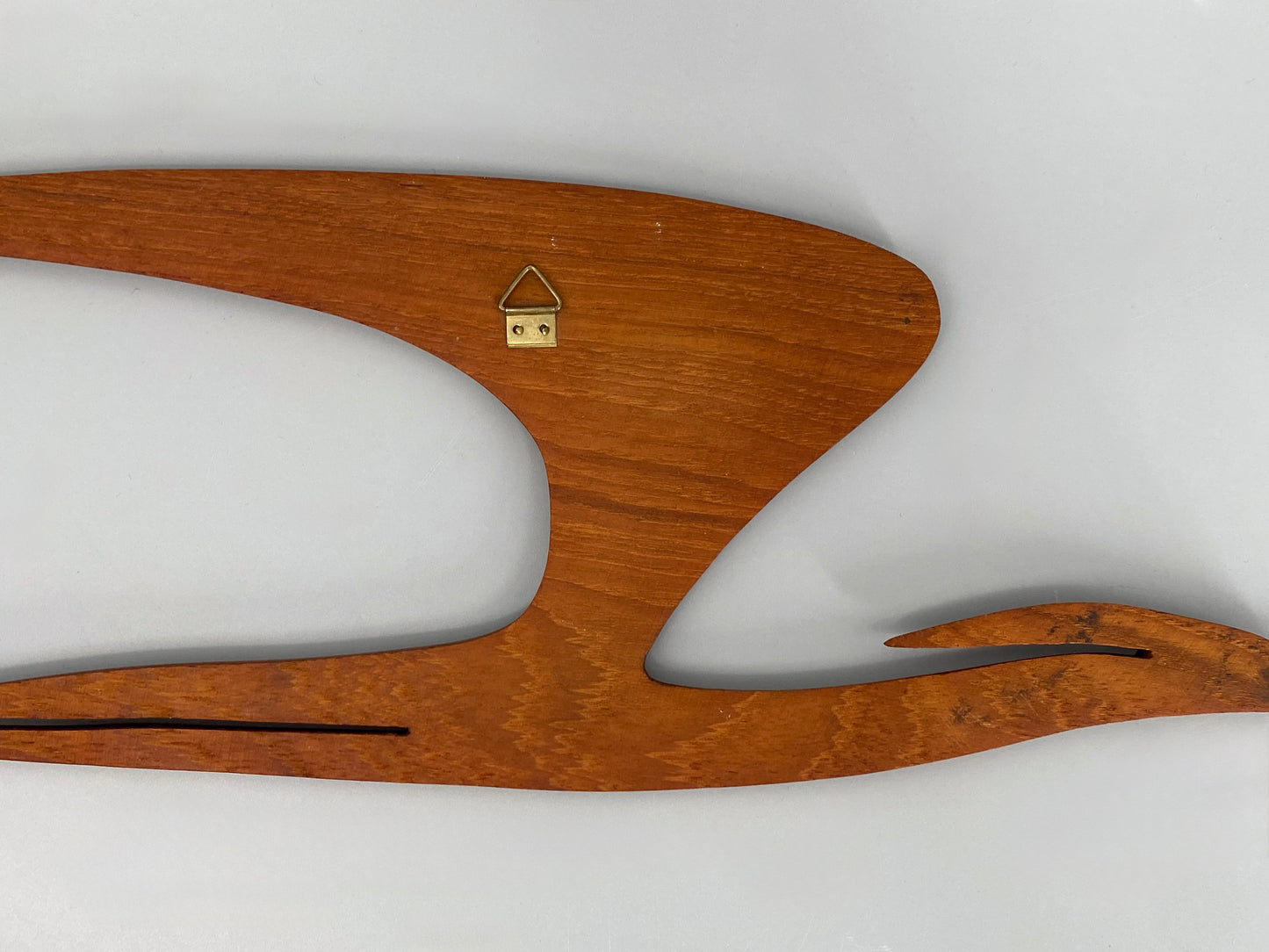 Kranich-Paar aus massivem Teakholz, Wandobjekt, 60er