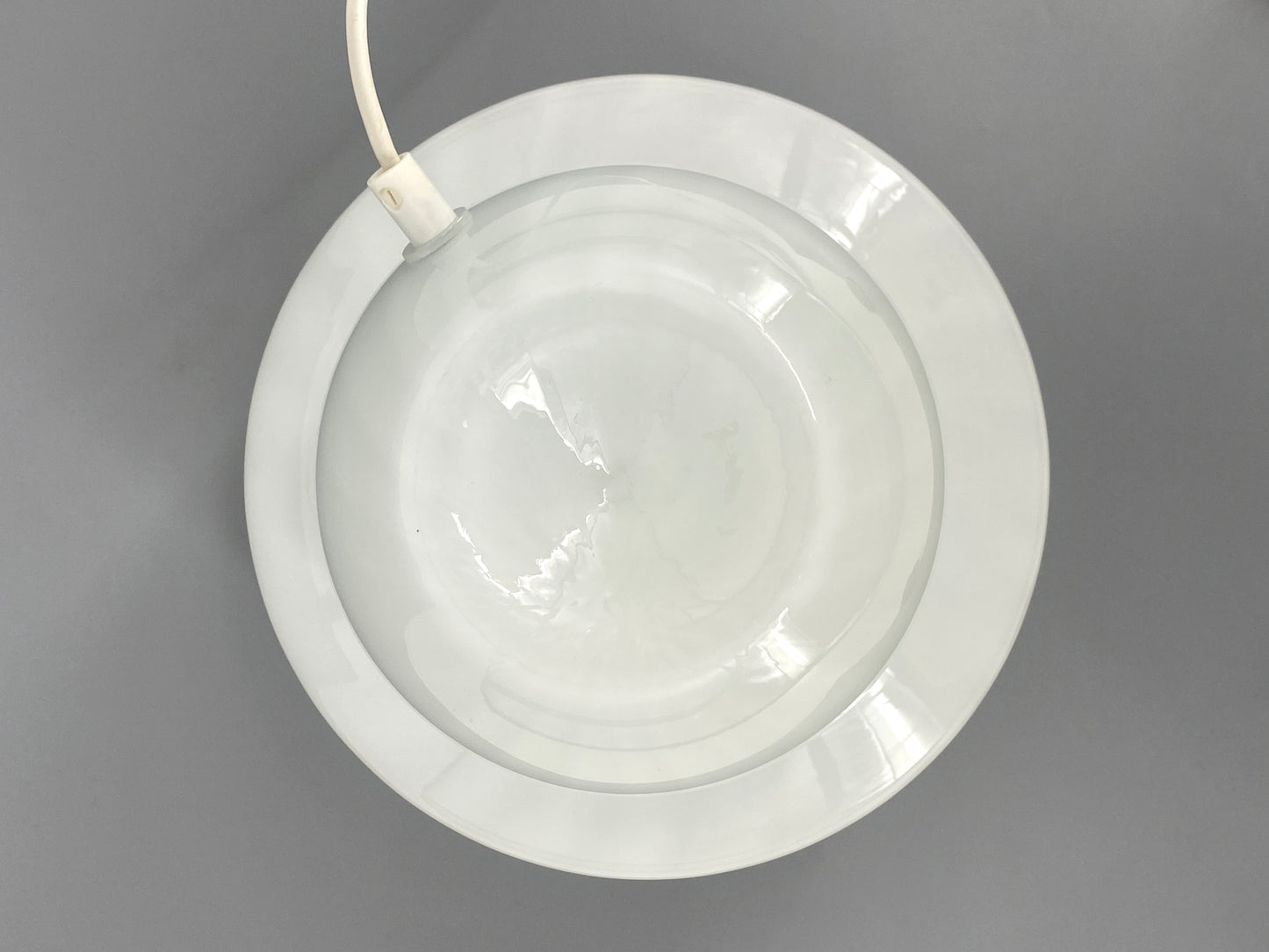 Pilzlampe aus Muranoglas mit weißen Streifen, 1970er Jahre