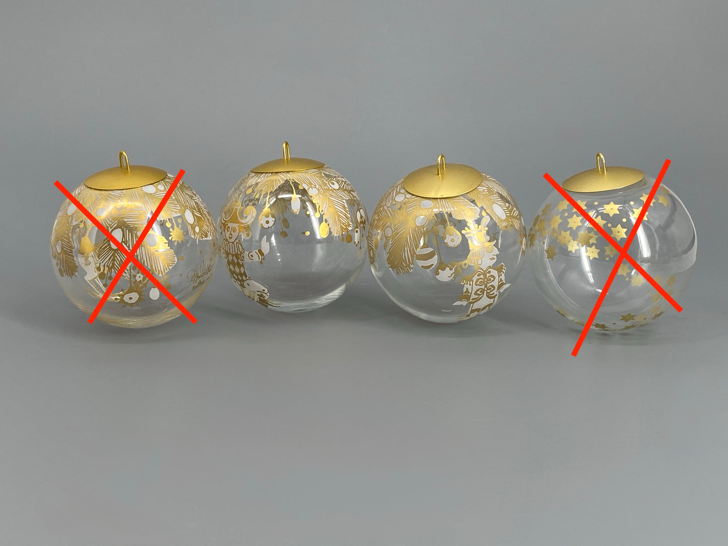 Weihnachtsbaumschmucke aus Kristallglas von Bjørn Wiinblad (1918–2006) für Rosenthal