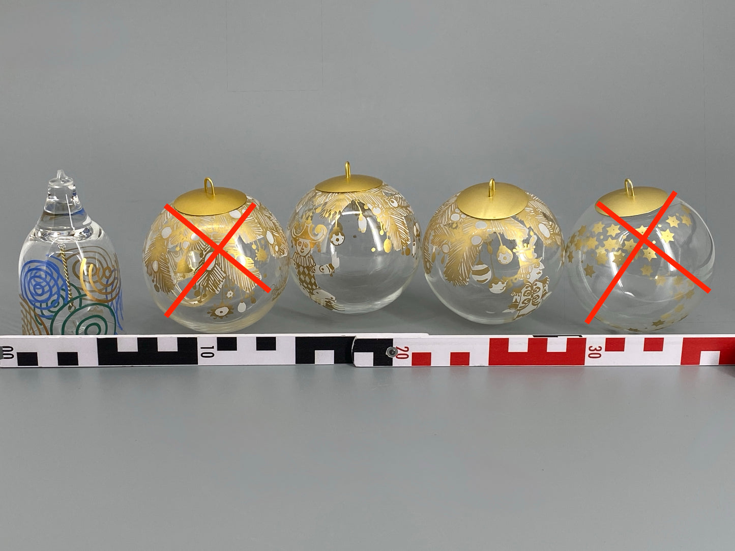 Weihnachtsbaumschmucke aus Kristallglas von Bjørn Wiinblad (1918–2006) für Rosenthal