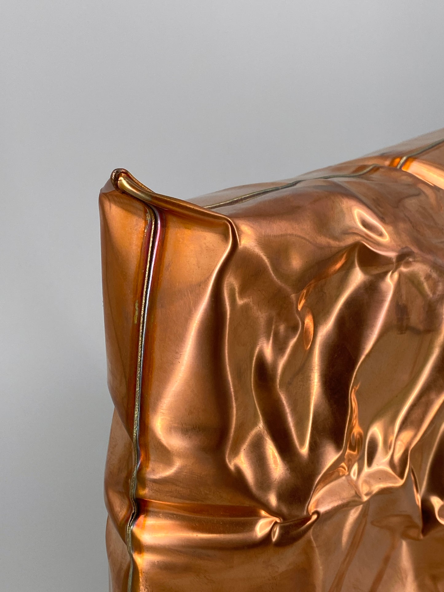 Metallkissen, Pop-Art Kunstobjekt, Kupfer