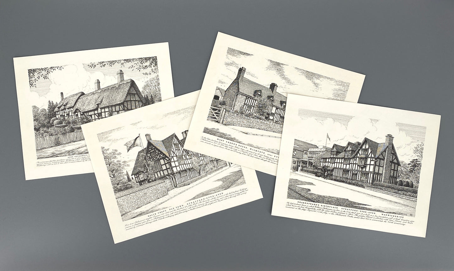Lithografien von John Mortlock mit Motiven in Zusammenhang mit Shakepeare