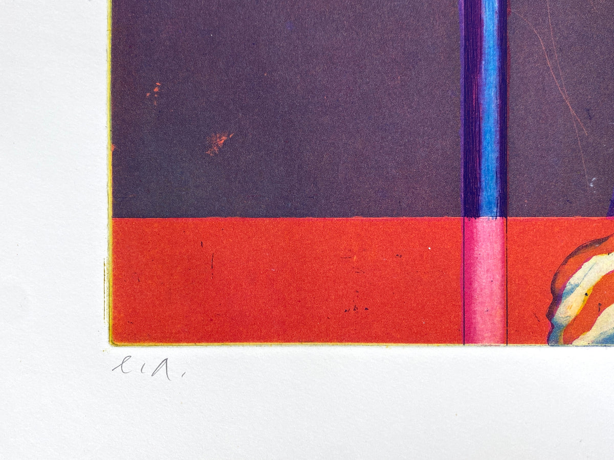 Handsignierte Farbradierung "Einen Hauch frischer" von Hartmut Friedrich (1935–2020), 1974
