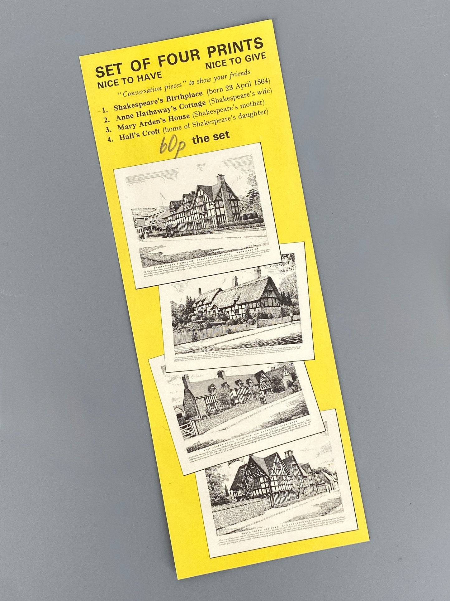 Lithografien von John Mortlock mit Motiven in Zusammenhang mit Shakepeare