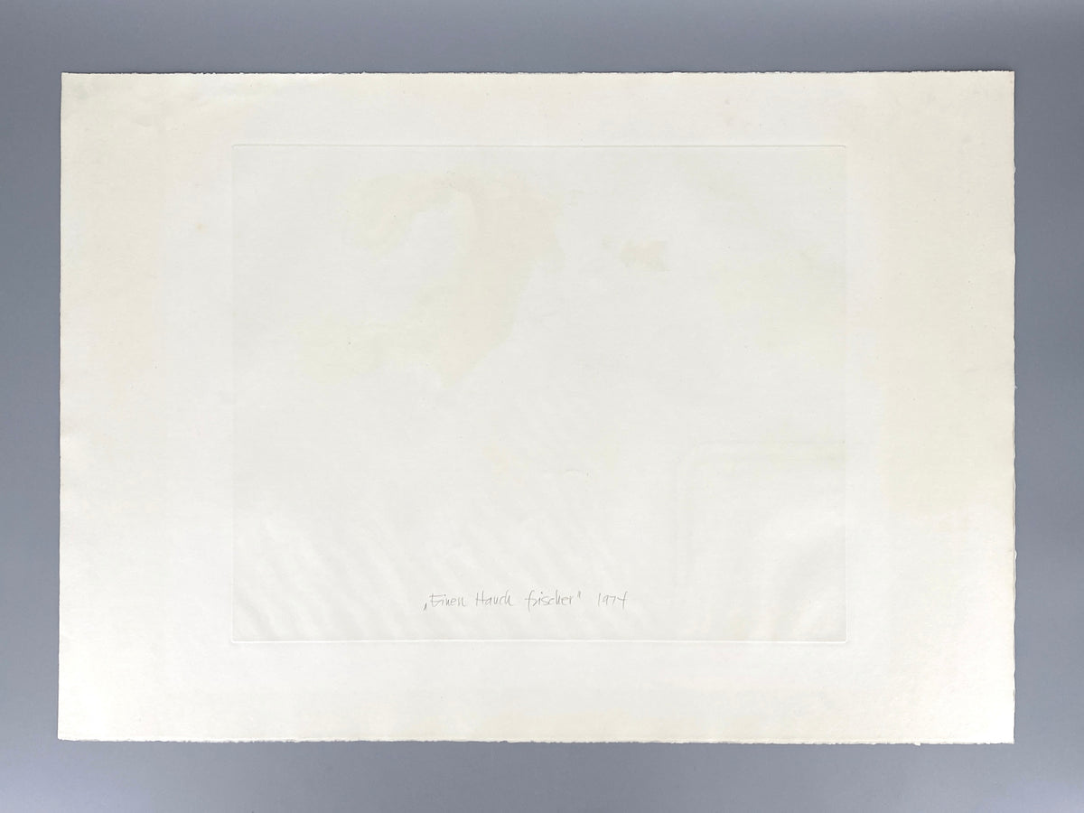Handsignierte Farbradierung "Einen Hauch frischer" von Hartmut Friedrich (1935–2020), 1974
