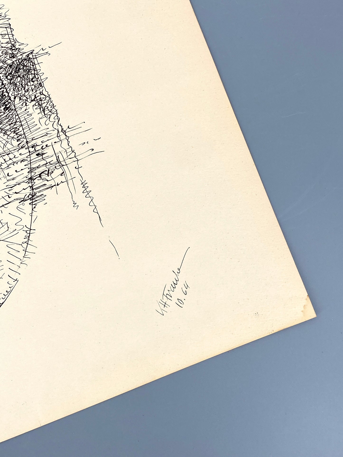 Abstrakte Tuschezeichnung von Karl-Heinz Franke (1916–2006), 1964