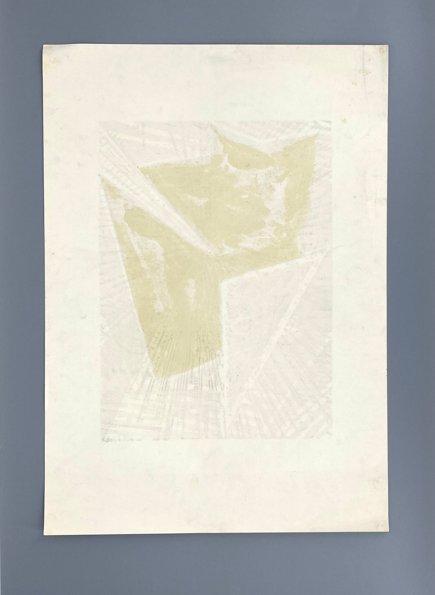 Farbholzschnitt von Volkmar Haase (1930–2012) mit metallisch glänzender Messingfarbe, 1965