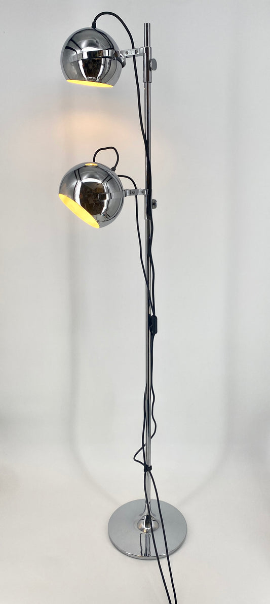 Stehlampe im Space Age Design von Hillebrand mit Kugel-Spots, 1970er