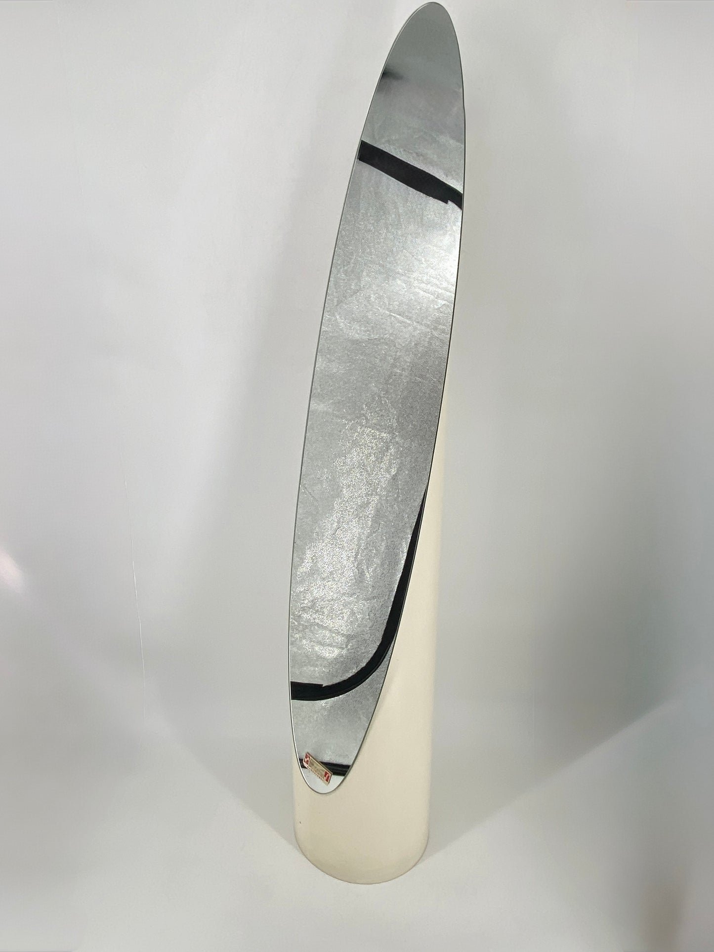 Lipstick Spiegel in weiß, mit Spiegelglas von Schöninger Kristallglas, 70er